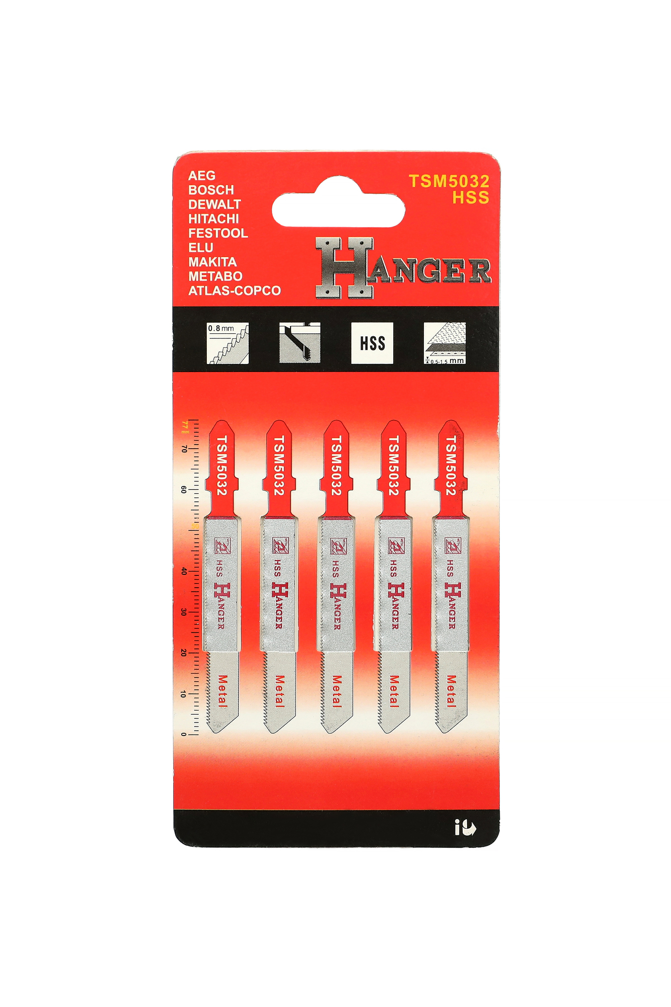 Pack de 5 lames de scie sauteuse TSM5032 pour métal 50 mm HANGER 150203 – Image 4