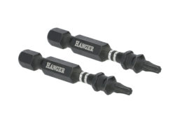 Jeu de 2 embouts impact 1/4'' pour vis étoile T20 75 mm HANGER 134086