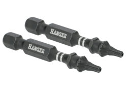 2 embouts impact 1/4'' étoile percée TTX40 longueur 50 mm HANGER 134072