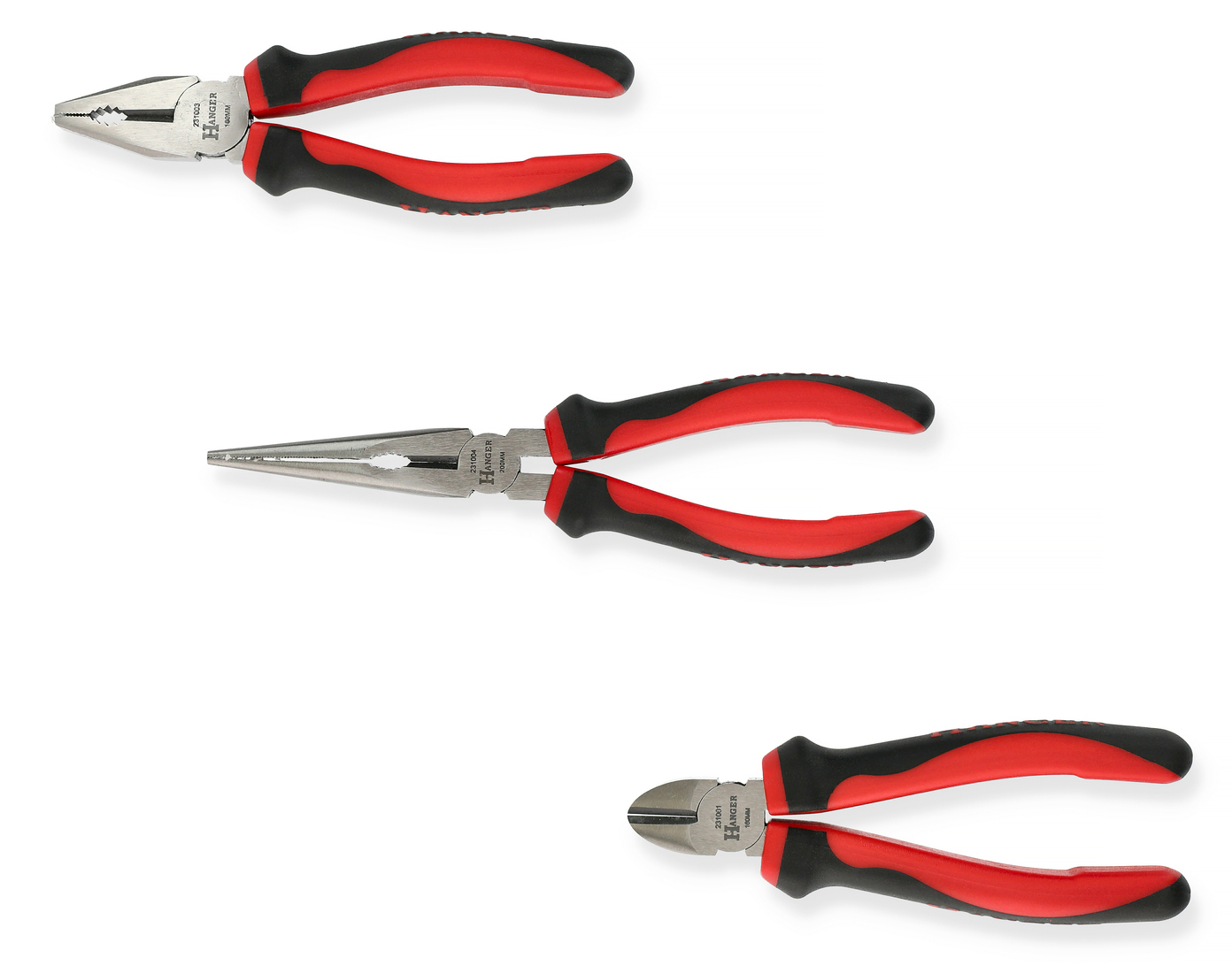 Jeu de 3 pinces confort bi-matière HANGER 231099