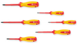 Jeu de 6 tournevis isolés plats et cruciformes HANGER 132090