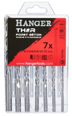 Coffret forets béton queue cylindrique THOR 7 pièces Hanger