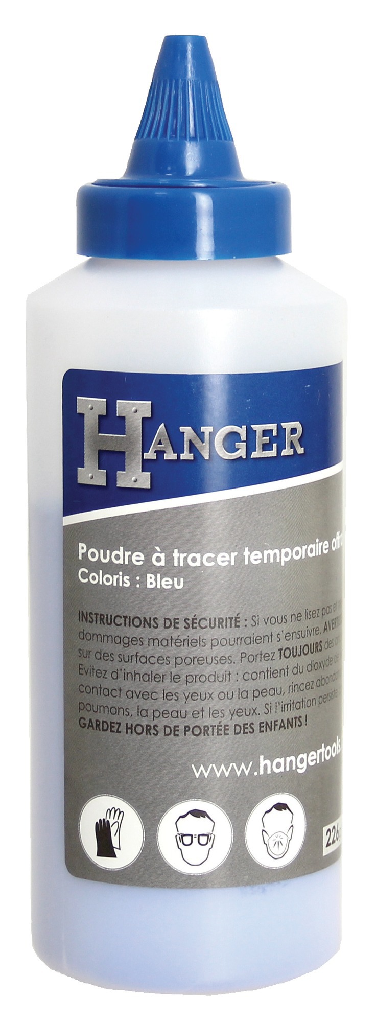 Poudre à tracer bleue 226 g HANGER 100076